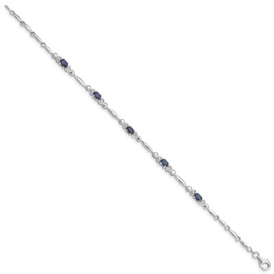 1.58 ct. t.w. Sapphire and 0.01 ct. t.w. Diamond Bracelet in Rhodium-plated Sterling Silver