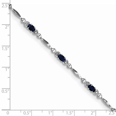 1.58 ct. t.w. Sapphire and 0.01 ct. t.w. Diamond Bracelet in Rhodium-plated Sterling Silver