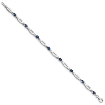 1.81 ct. t.w. Sapphire and 0.01 ct. t.w. Diamond Bracelet in Rhodium-plated Sterling Silver