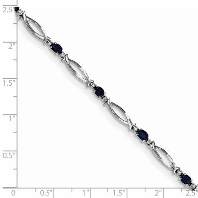 1.81 ct. t.w. Sapphire and 0.01 ct. t.w. Diamond Bracelet in Rhodium-plated Sterling Silver