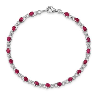 3.45 ct. t.w. Composite Ruby and 0.02 ct. t.w. Diamond Bracelet in Rhodium-plated Sterling Silver