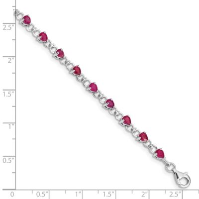 3.45 ct. t.w. Composite Ruby and 0.02 ct. t.w. Diamond Bracelet in Rhodium-plated Sterling Silver