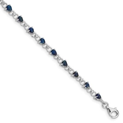 3.45 ct. t.w. Sapphire and 0.02 ct. t.w. Diamond Bracelet in Rhodium-plated Sterling Silver