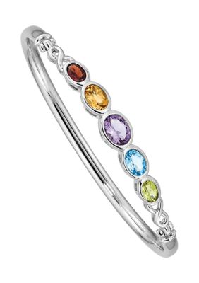 Belk & Co 1 ct. t.w. Amethyst, 3/4 ct. t.w. Swiss Blue Topaz, 5/8 ct. t.w. Citrine, 1/2 ct. t.w. Garnet and 3/8 ct. t.w. Peridot Bangle Bracelet in