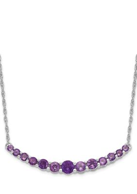 Belk & Co 3/4 Ct. T.w. Amethyst Pendant With Necklace In Rhodium-Plated Sterling Silver
