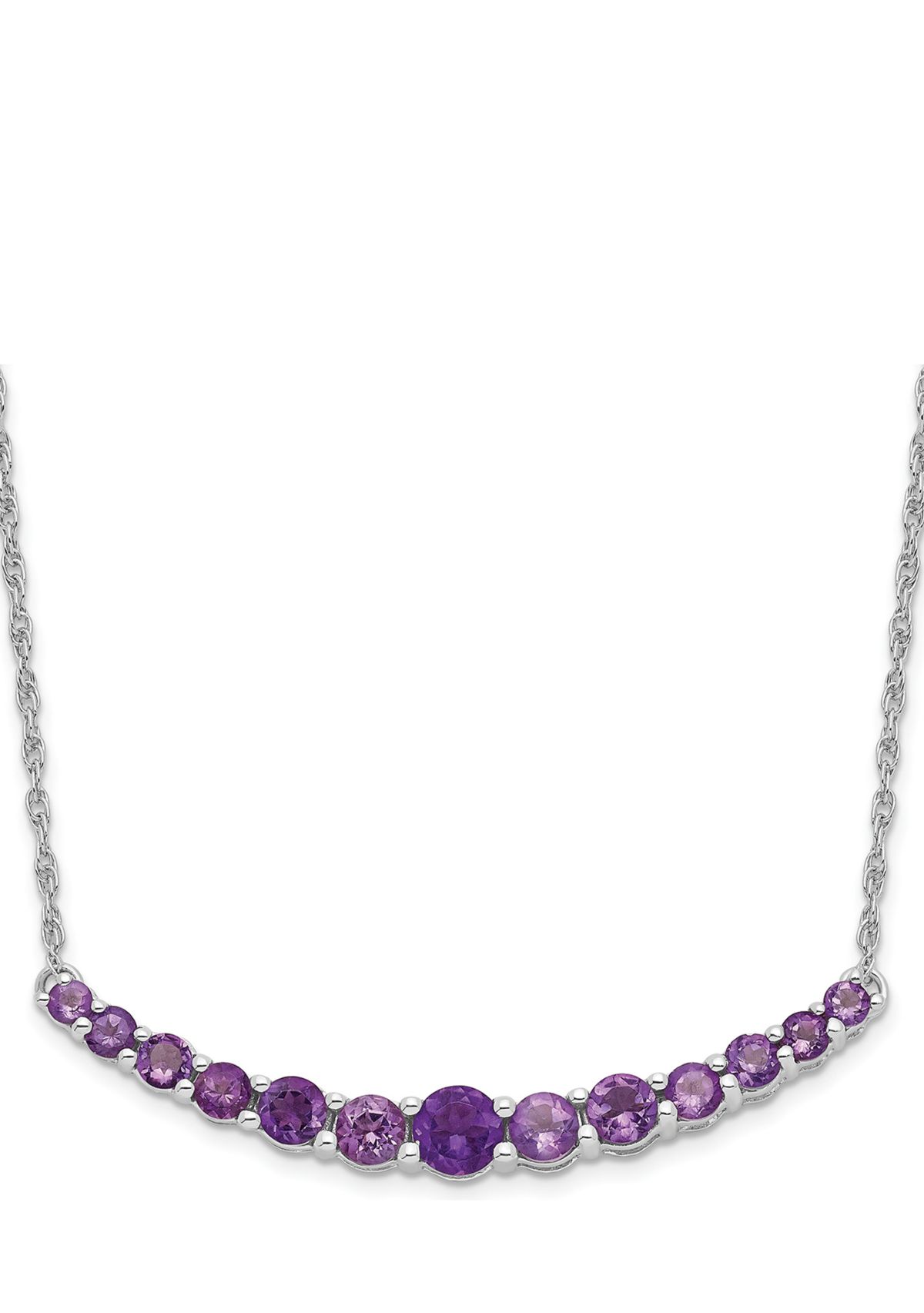 3/4 ct. t.w. Amethyst Pendant with Necklace in Rhodium-Plated Sterling Silver