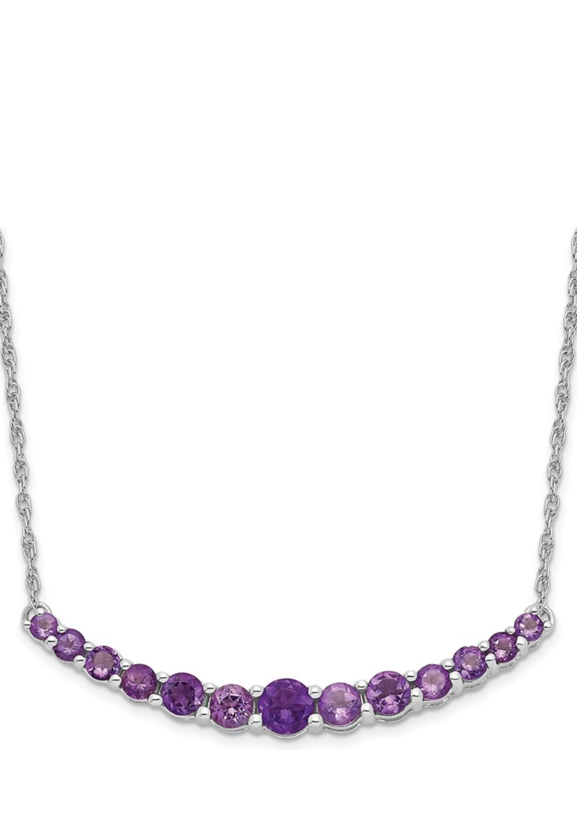 3/4 ct. t.w. Amethyst Pendant with Necklace in Rhodium-Plated Sterling Silver