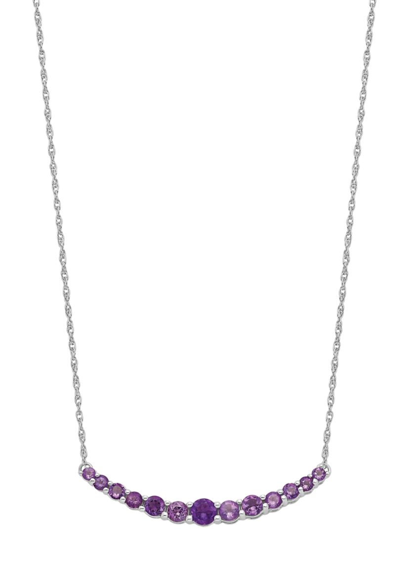 3/4 ct. t.w. Amethyst Pendant with Necklace in Rhodium-Plated Sterling Silver