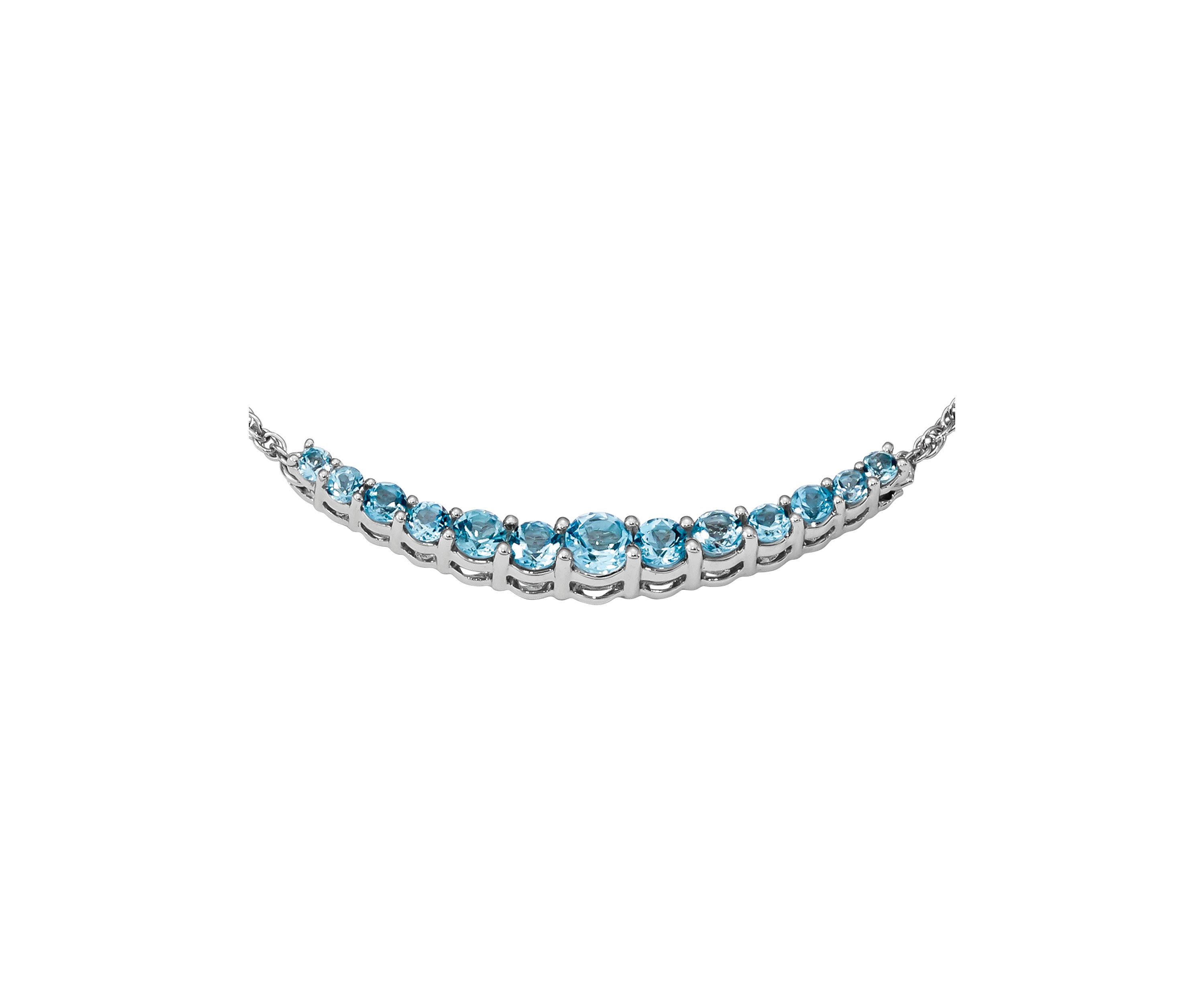 1 ct. t.w. Blue Topaz Pendant with Necklace in Rhodium-Plated Sterling Silver