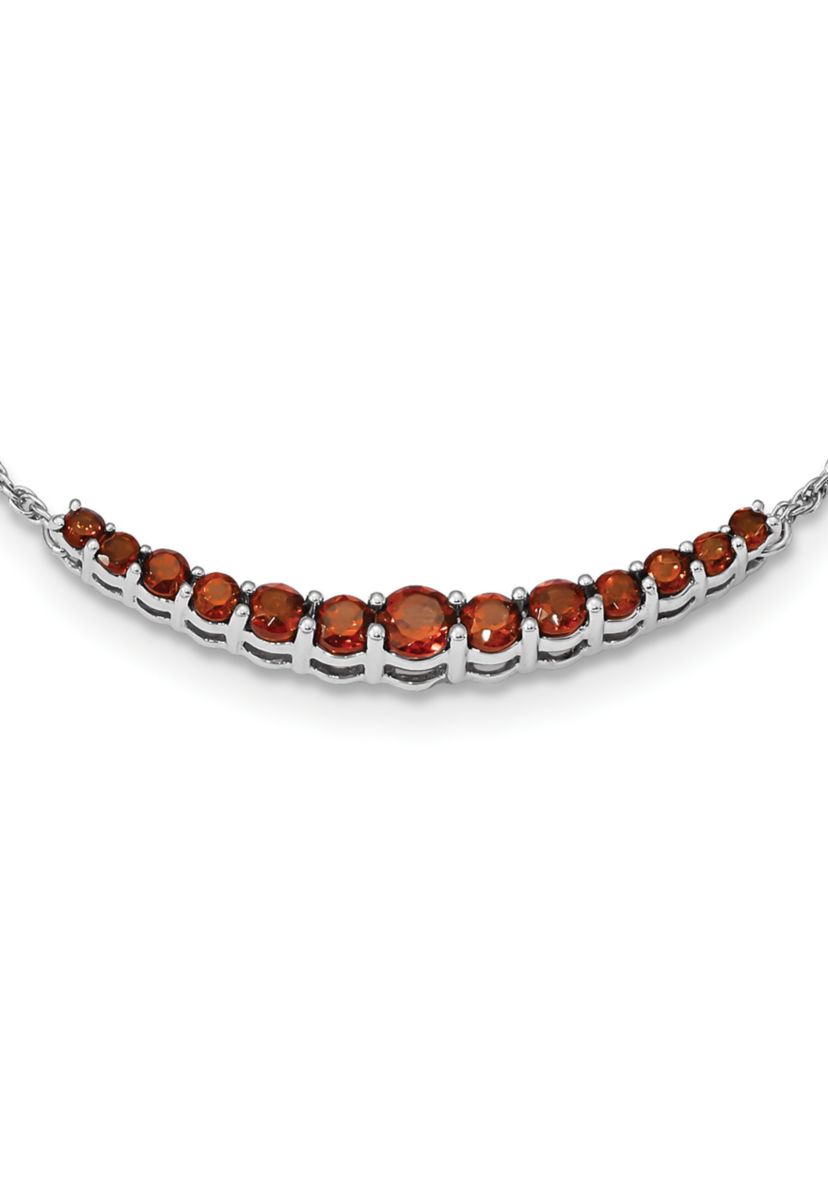 1.38 ct. t.w. Garnet Pendant with Necklace in Rhodium-plated Sterling Silver