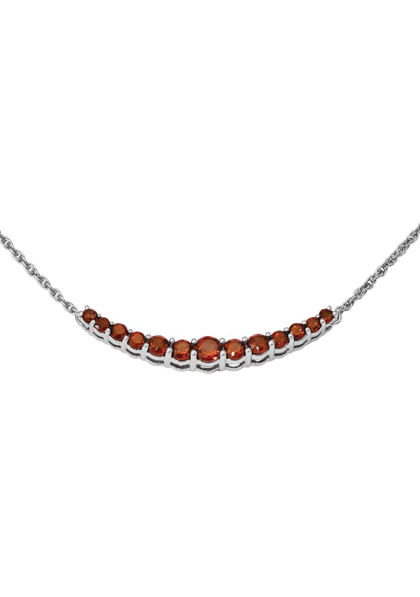 1.38 ct. t.w. Garnet Pendant with Necklace in Rhodium-plated Sterling Silver