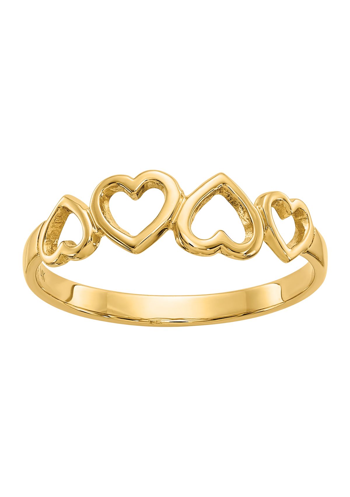 14K Yellow Gold Heart Ring