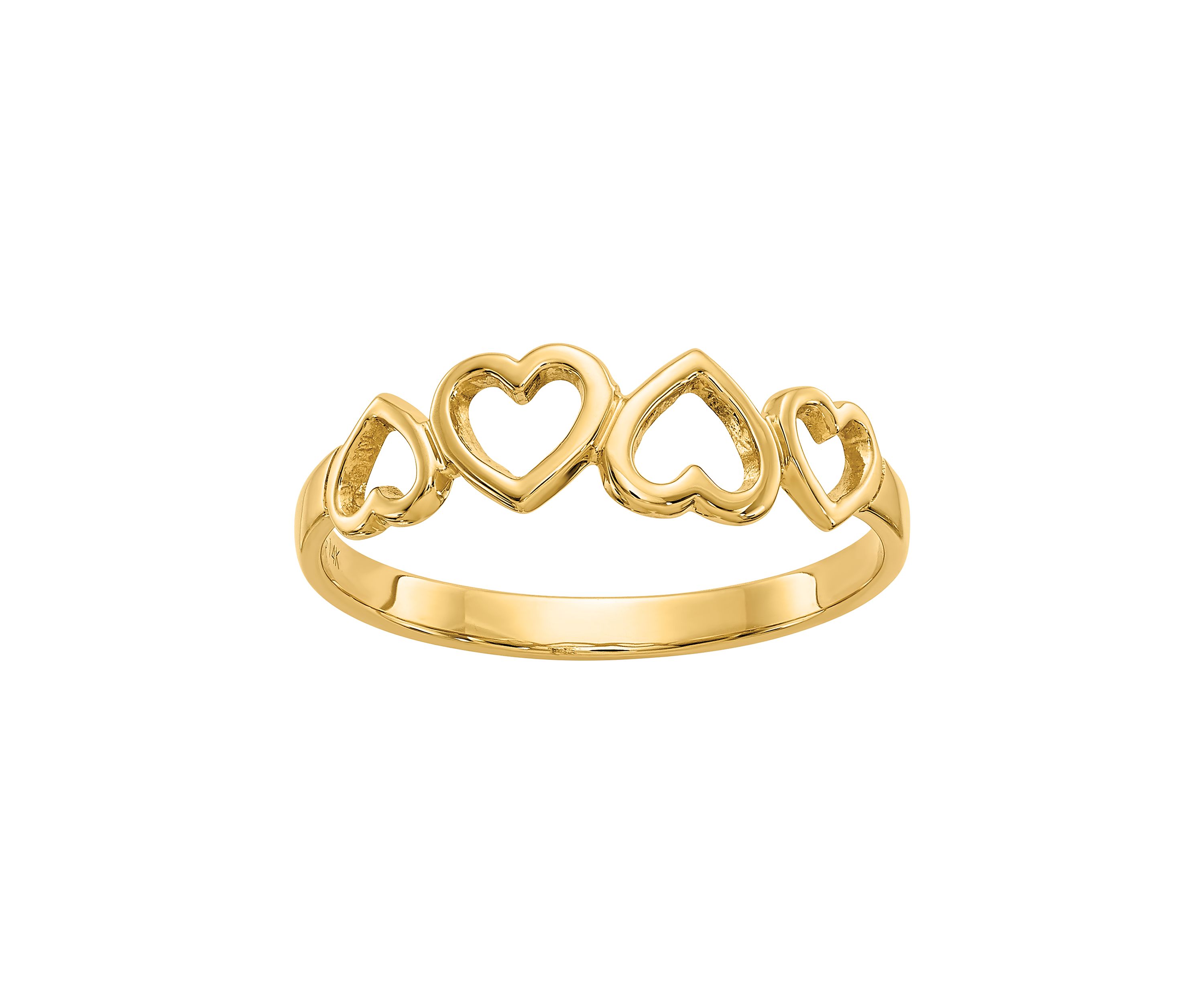 14K Yellow Gold Heart Ring