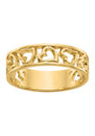 14K Yellow Gold Heart 5 Millimeter Ring