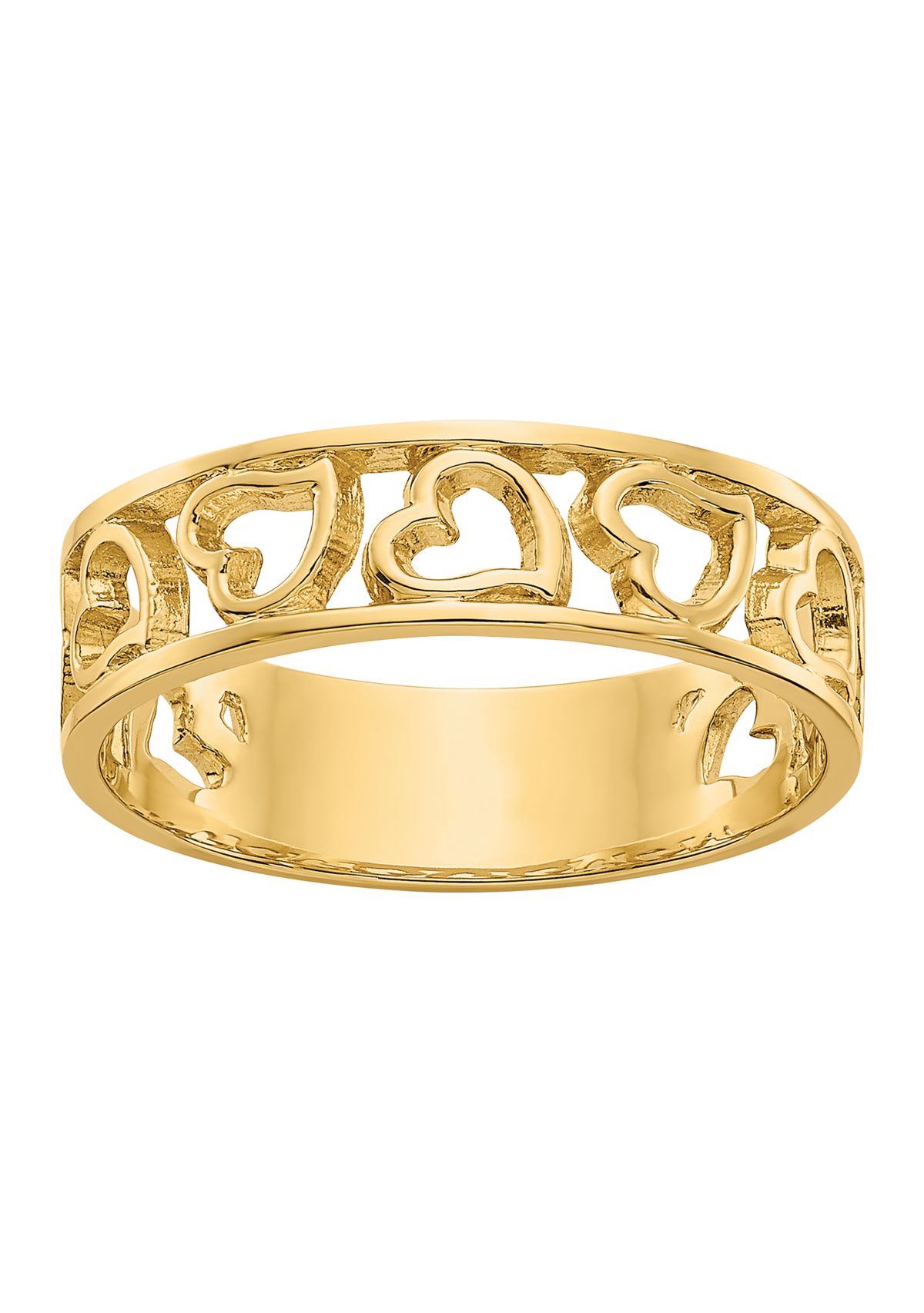 14K Yellow Gold Heart 5 Millimeter Ring