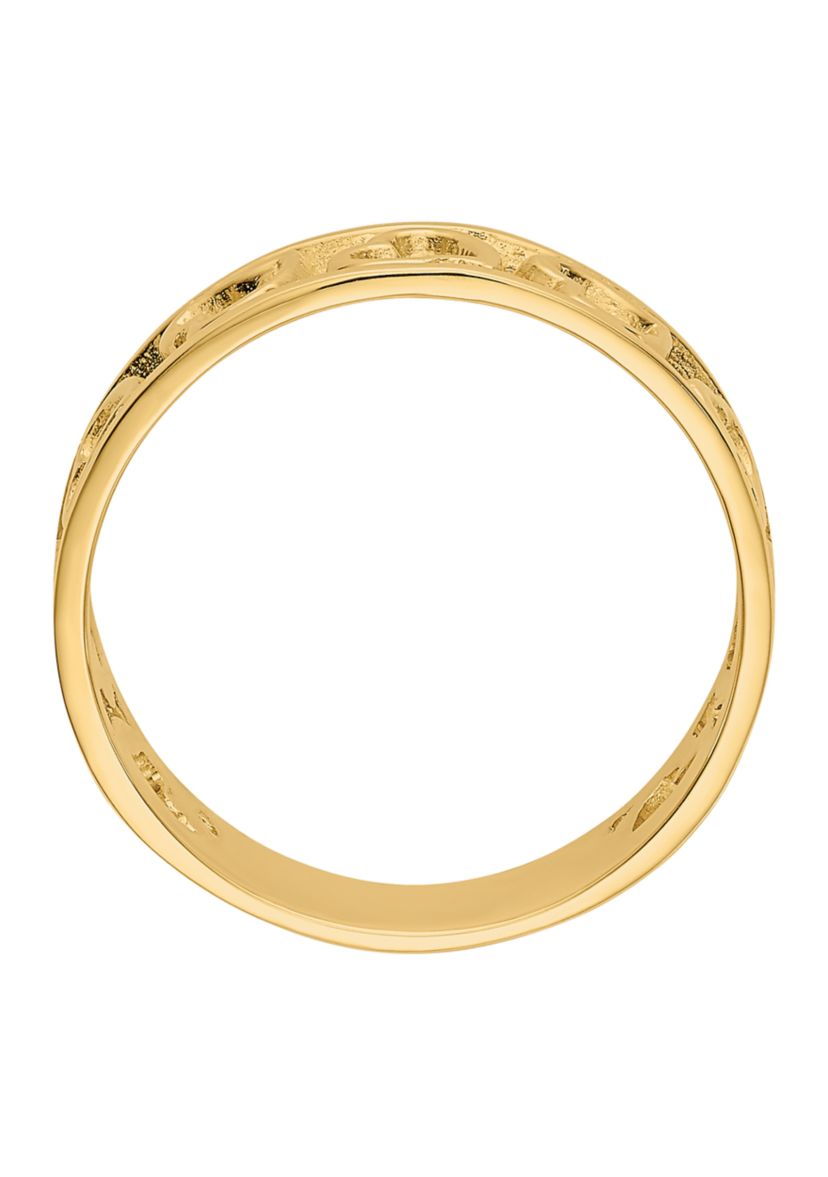 14K Yellow Gold Heart 5 Millimeter Ring