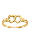 14K Yellow Gold Heart Ring