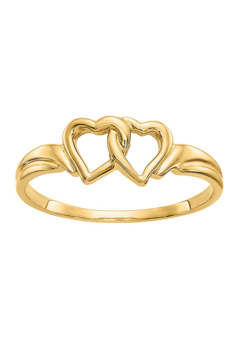 14K Yellow Gold Heart Ring