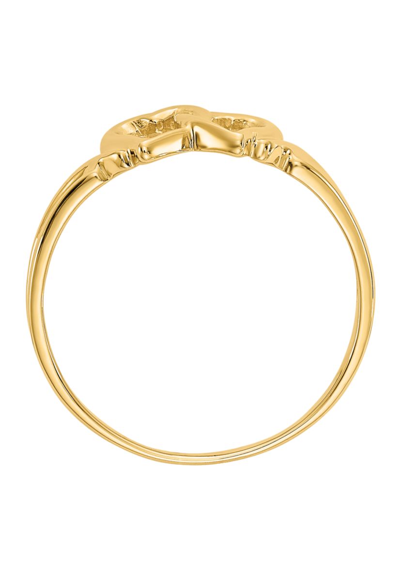 14K Yellow Gold Heart Ring
