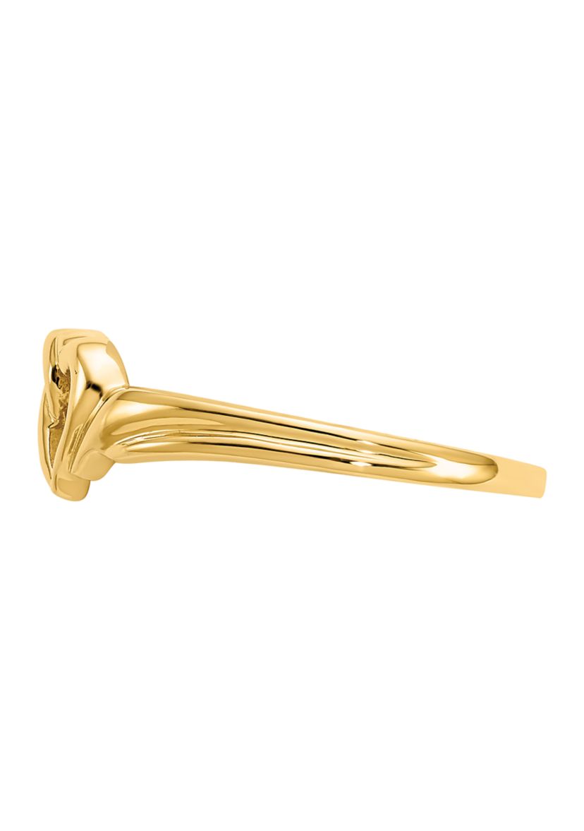 14K Yellow Gold Heart Ring