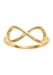 14K Yellow Gold Polished Infinity Ring