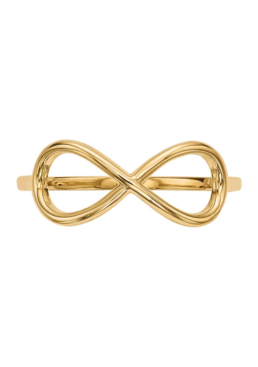 14K Yellow Gold Polished Infinity Ring