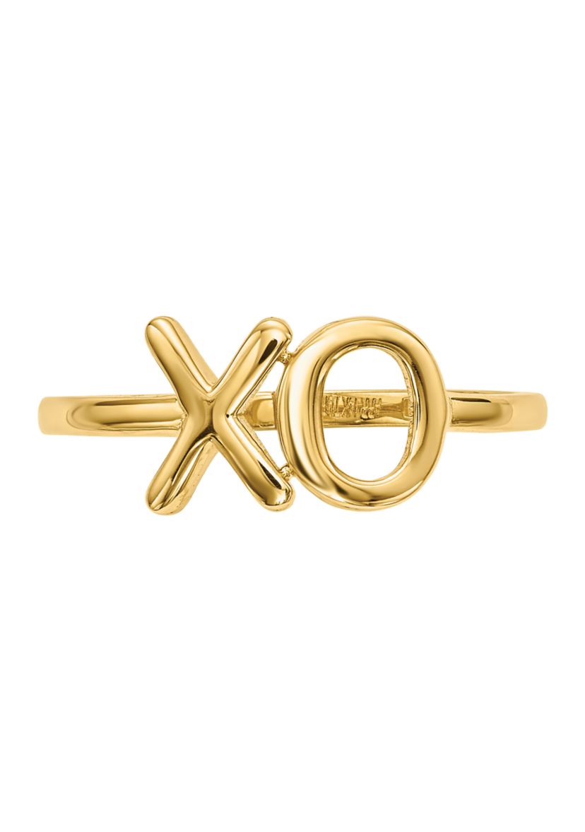 14K Yellow Gold  Polished X-O Ring