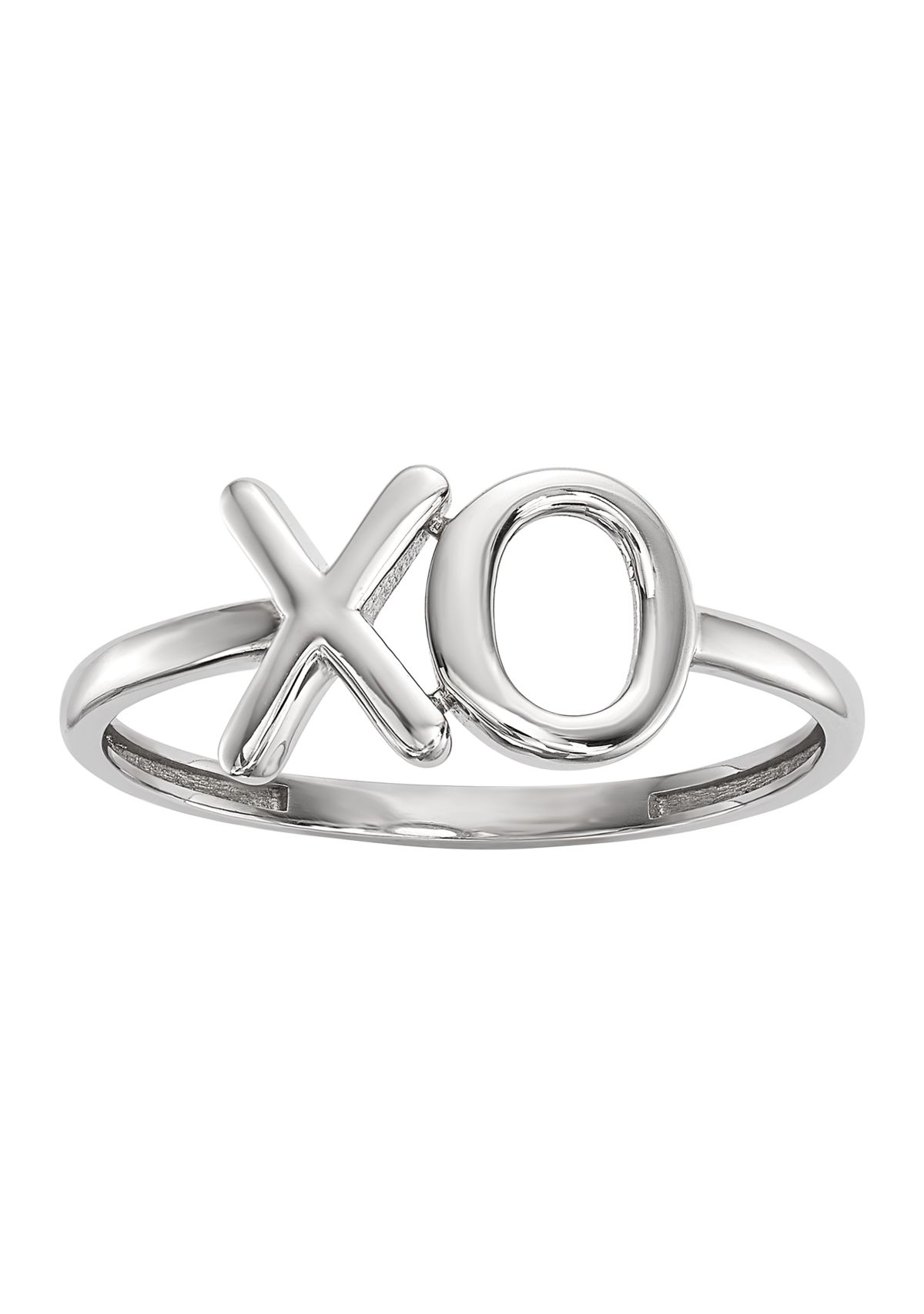 14K White Gold Polished X-O Ring