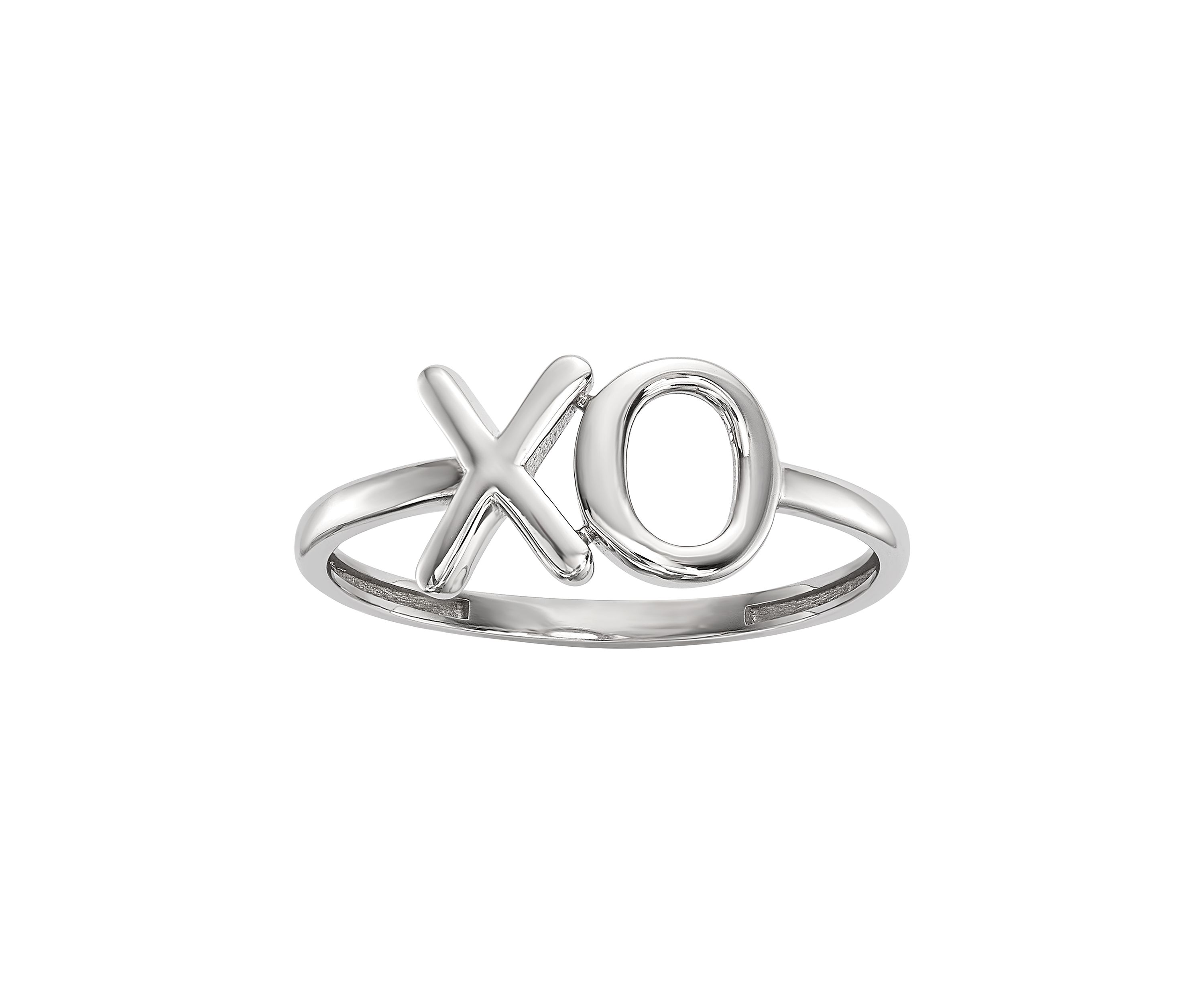 14K White Gold Polished X-O Ring