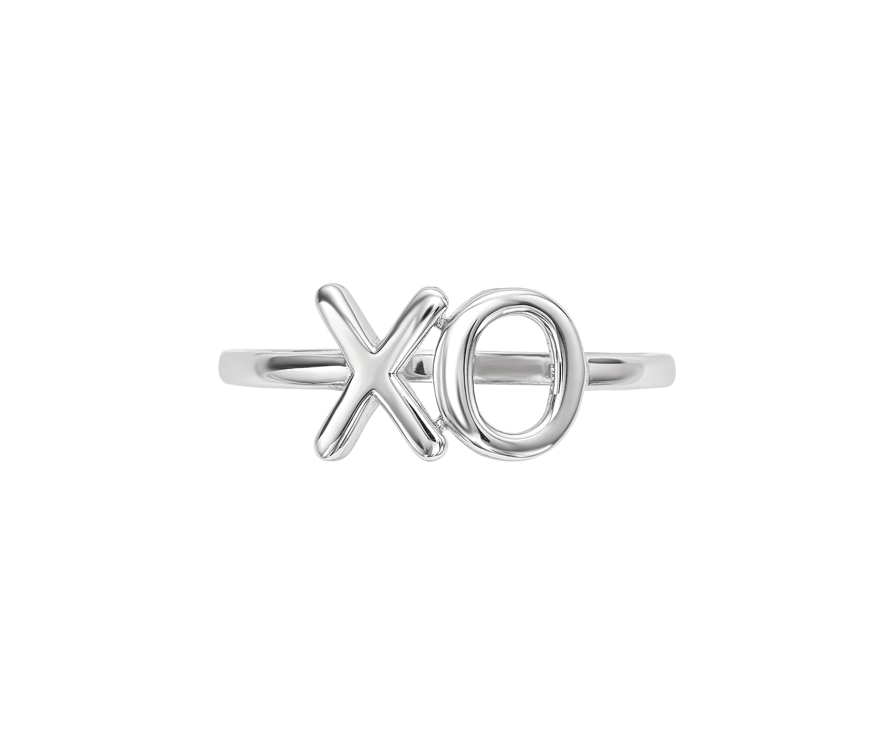14K White Gold Polished X-O Ring