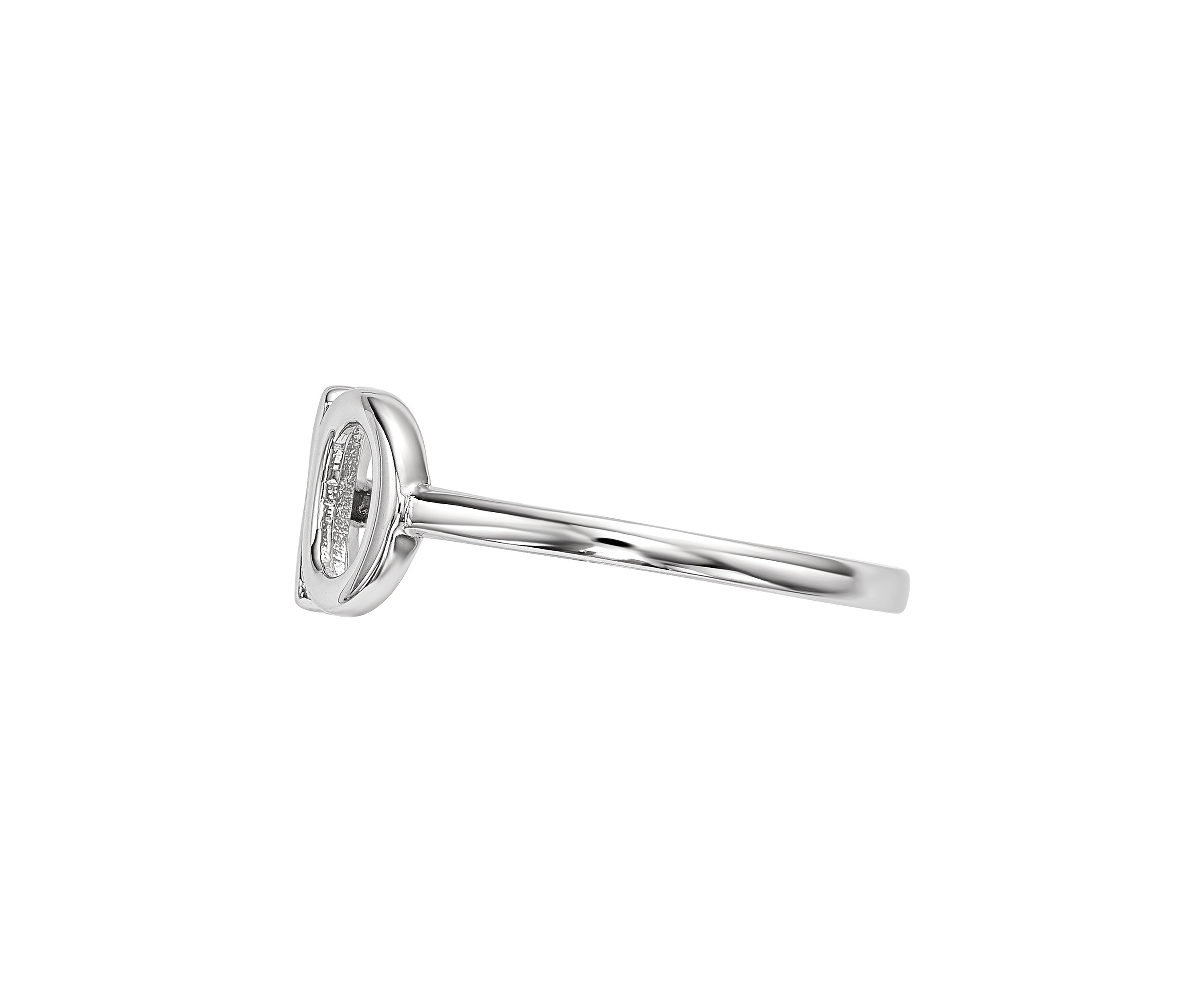 14K White Gold Polished X-O Ring