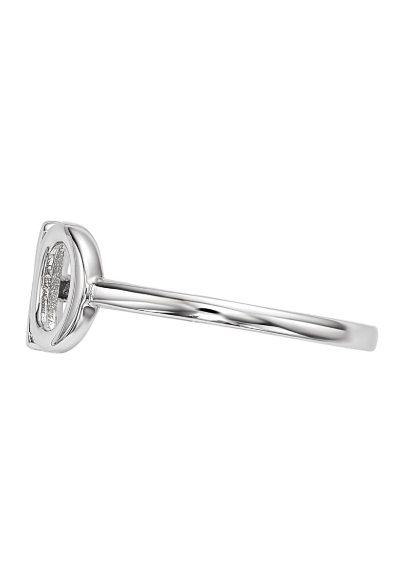 14K White Gold Polished X-O Ring