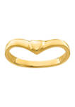 14K Yellow Gold V Shape Polished Heart Ring