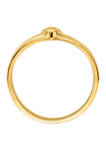 14K Yellow Gold V Shape Polished Heart Ring