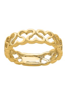 Belk & Co 14K Yellow Gold Polished Heart Band, 8