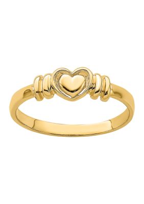 Belk & Co 14K Yellow Gold Polished Heart Ring, 9