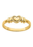 14K Yellow Gold Polished Heart Ring