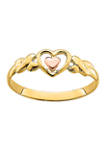 14K Two-Tone Polished Hearts Ring