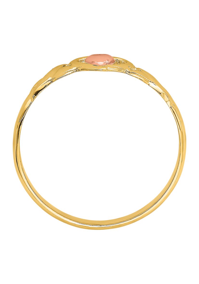 14K Two-Tone Polished Hearts Ring