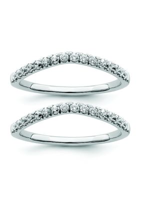 Belk & Co Lab Created 1/2 ct. t.w. Lab Grown Diamond VS+ F+ Set of Two Wedding Bands in 14K White Gold, 7