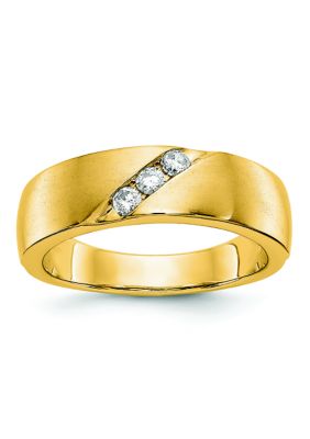 Belk & Co Lab Created 1/5 ct. t.w. Lab Grown Diamond VS+ F+ Men's Band in 14K Yellow Gold, 9