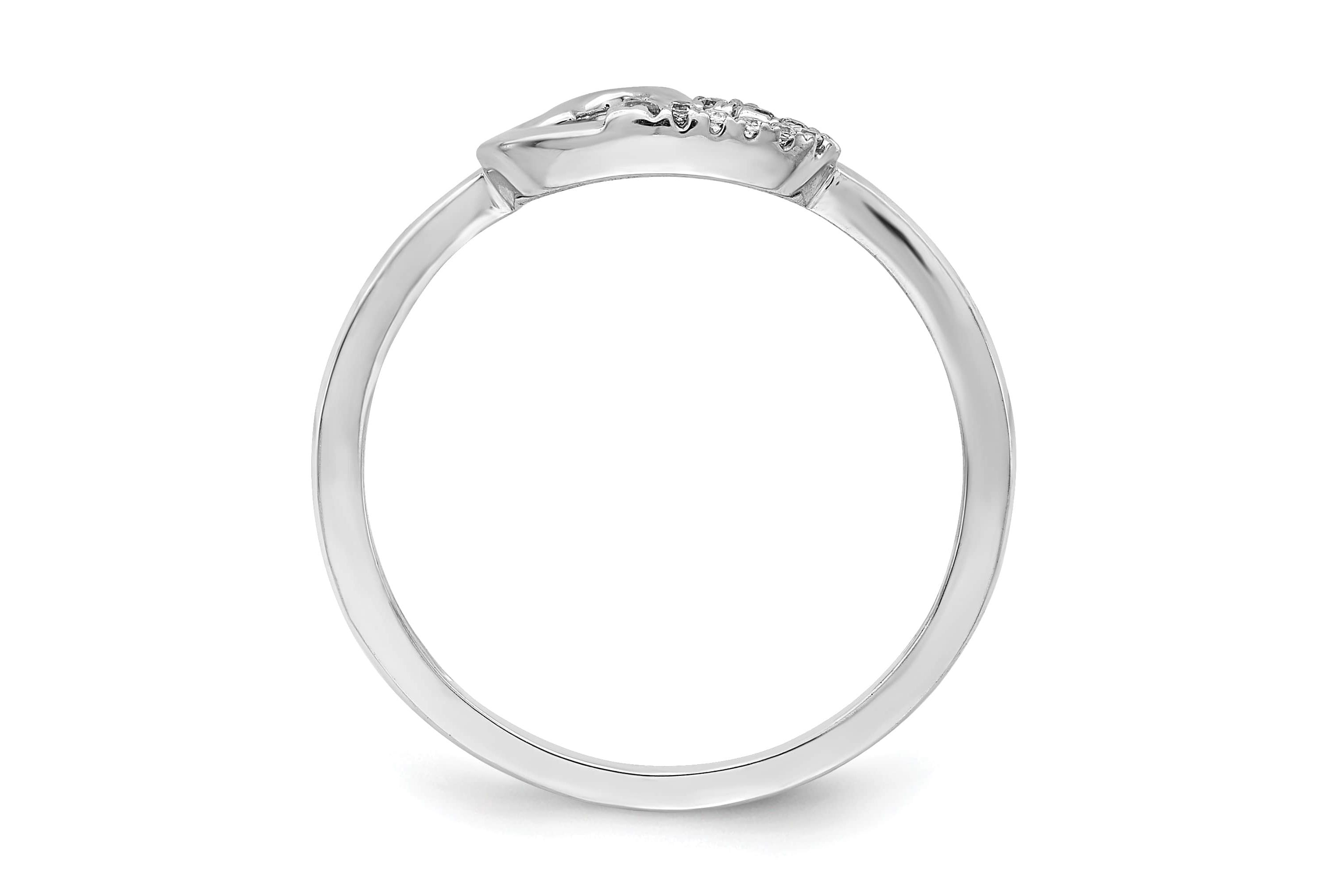1/20 ct. t.w. Diamond Double Heart Ring in 14K White Gold