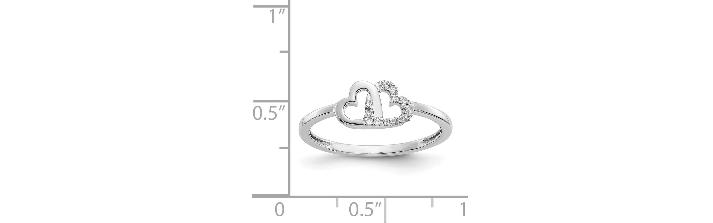 1/20 ct. t.w. Diamond Double Heart Ring in 14K White Gold