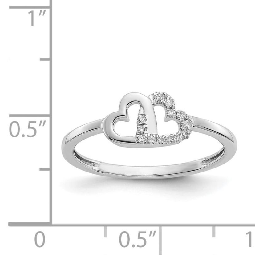 1/20 ct. t.w. Diamond Double Heart Ring in 14K White Gold
