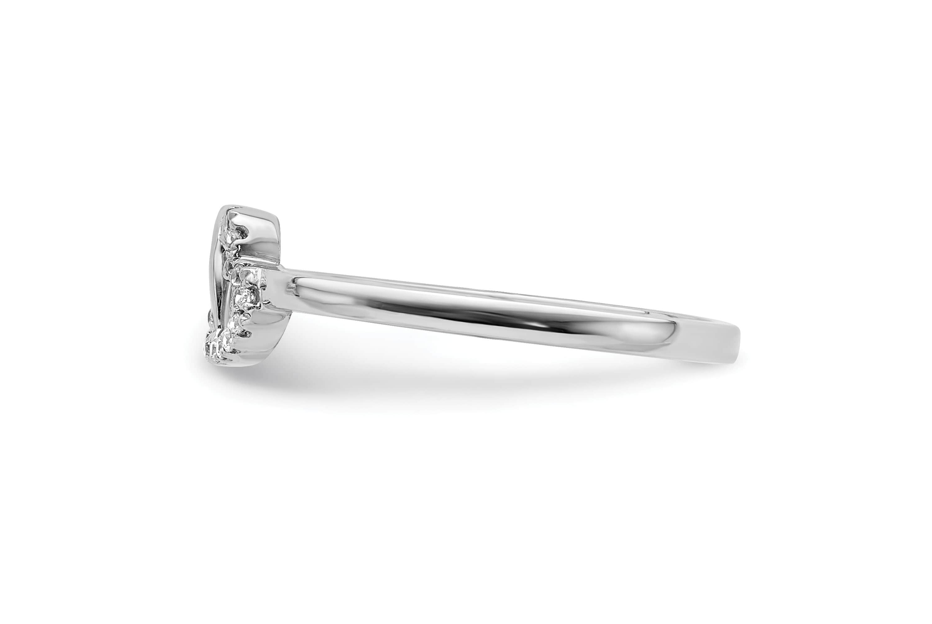 1/20 ct. t.w. Diamond Double Heart Ring in 14K White Gold