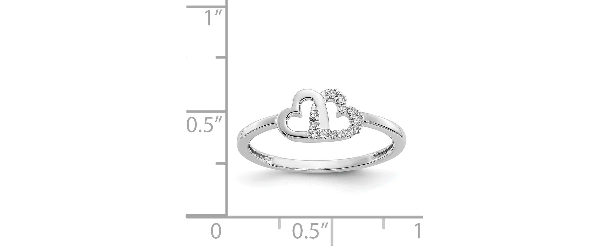 1/20 ct. t.w. Diamond Double Heart Ring in 14K White Gold
