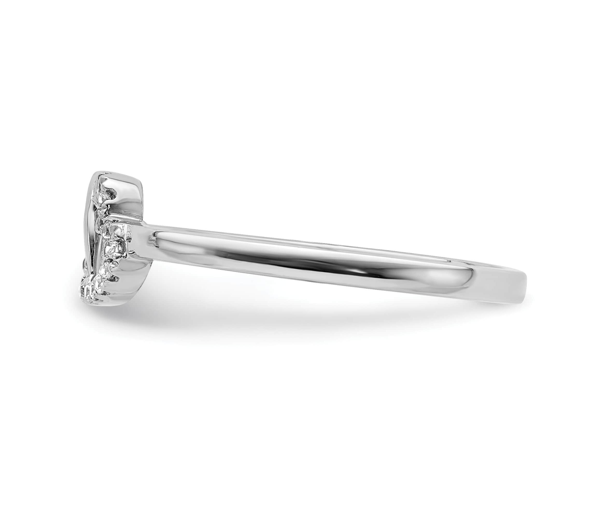 1/20 ct. t.w. Diamond Double Heart Ring in 14K White Gold