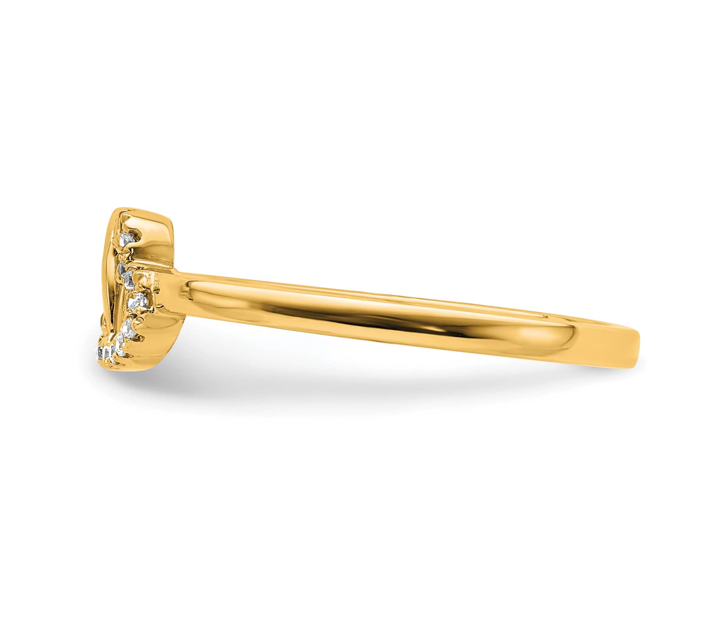 1/20 ct. t.w. Diamond Double Heart Ring in 14K Yellow Gold