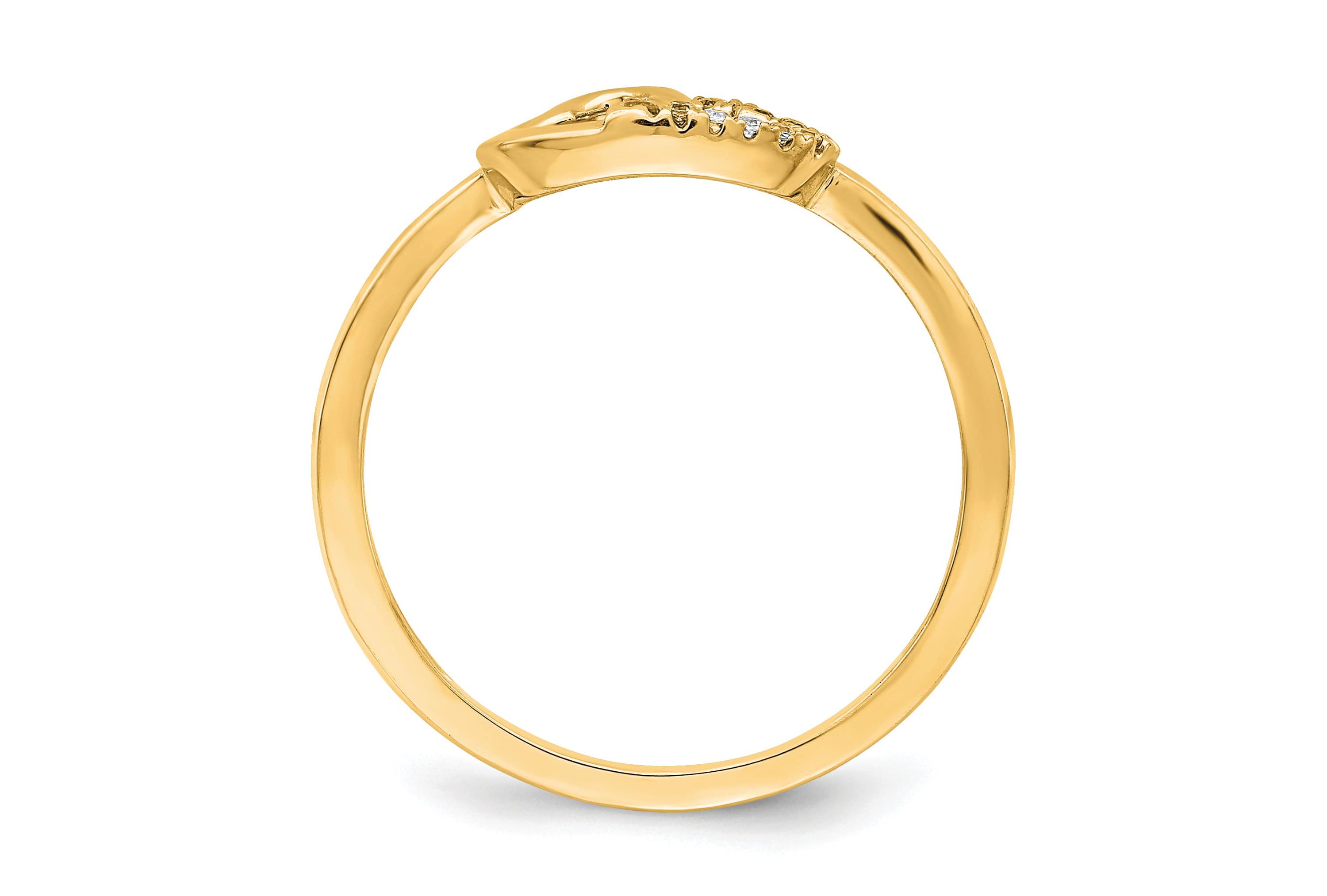 1/20 ct. t.w. Diamond Double Heart Ring in 14K Yellow Gold