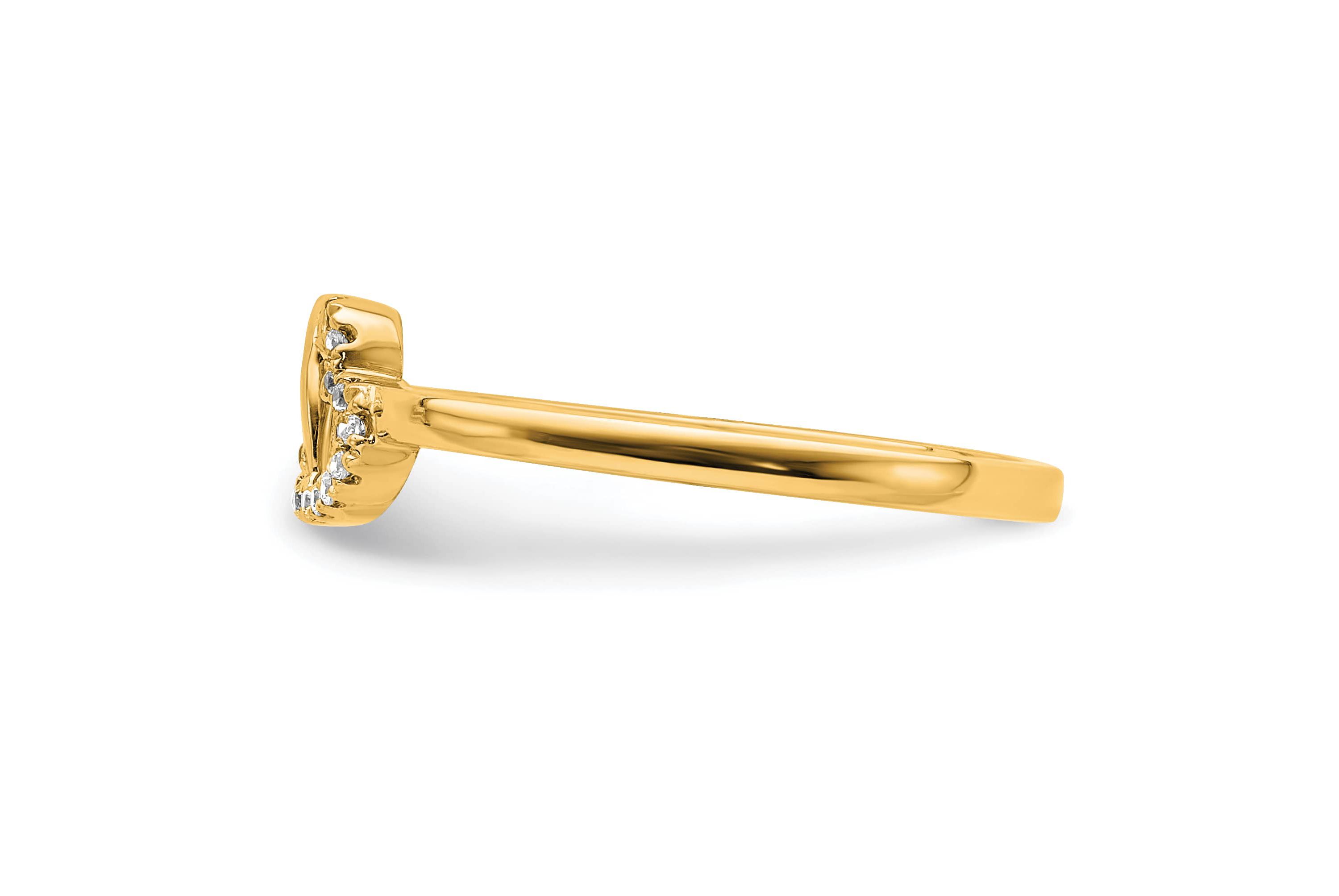 1/20 ct. t.w. Diamond Double Heart Ring in 14K Yellow Gold